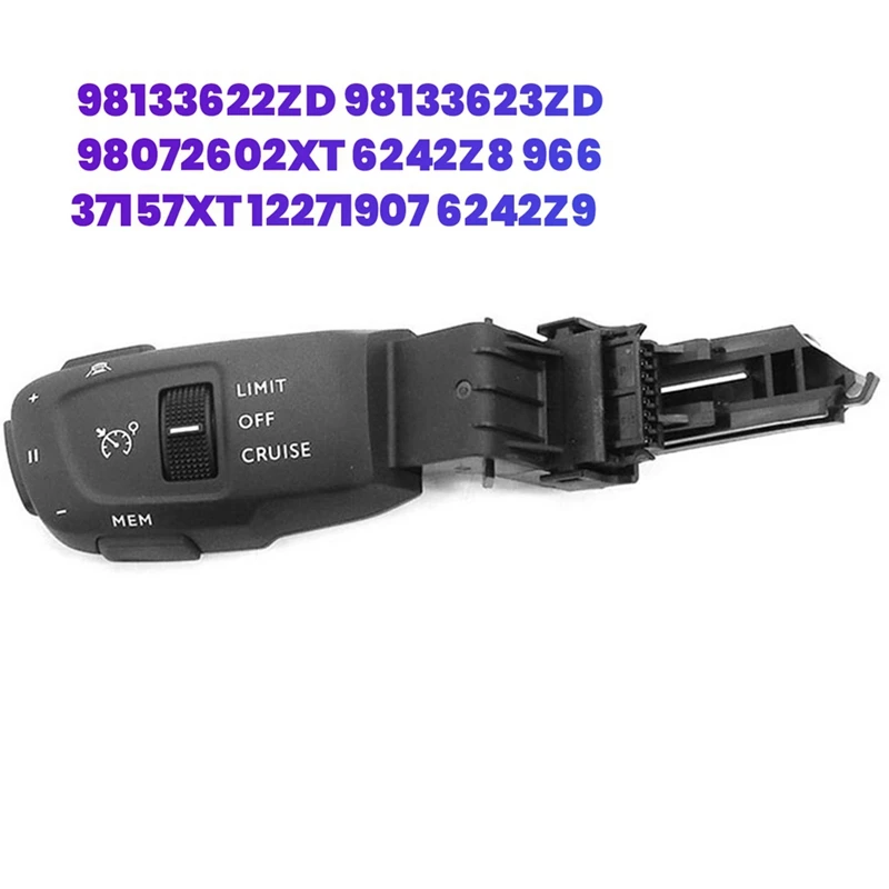 

Steering Column Cruise Control Stalk Switch With MEM 8-Pin 98133622ZD For Peugeot 408 308 301 Citroen C4 C5 98133623ZD