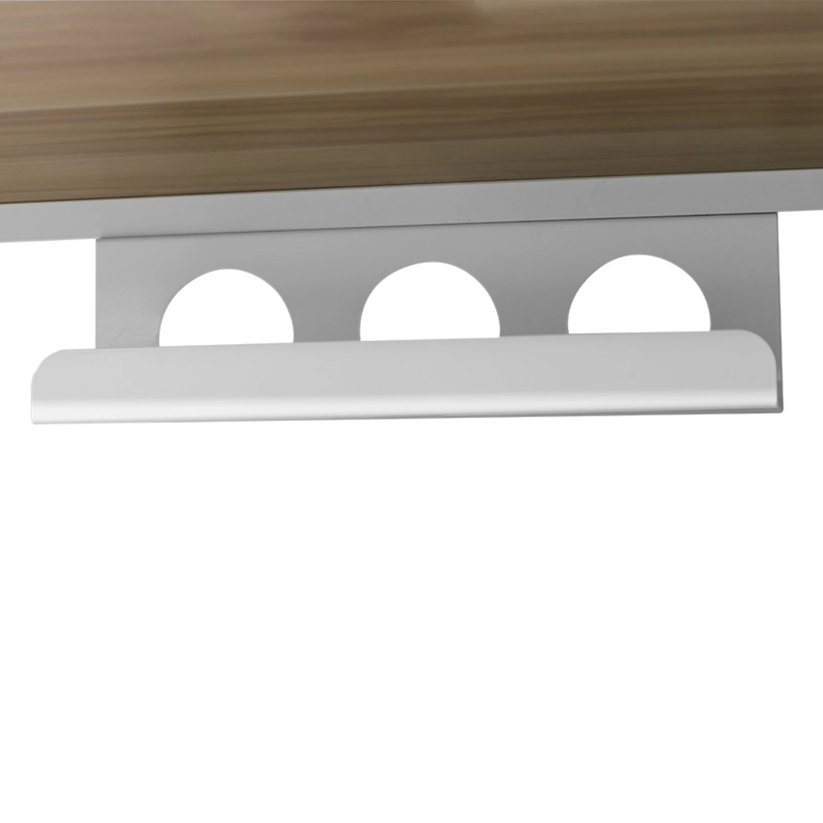 Power Strip Holder Clamp Mount Under-Desk Cable Tray Under-Desk Cord Organizer White Finish