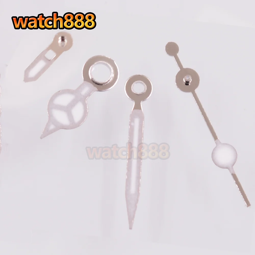 Watch888 NH39 Green luminous Silver Watch hands Fit NH39 Movement Watch parts ladies Watch hands