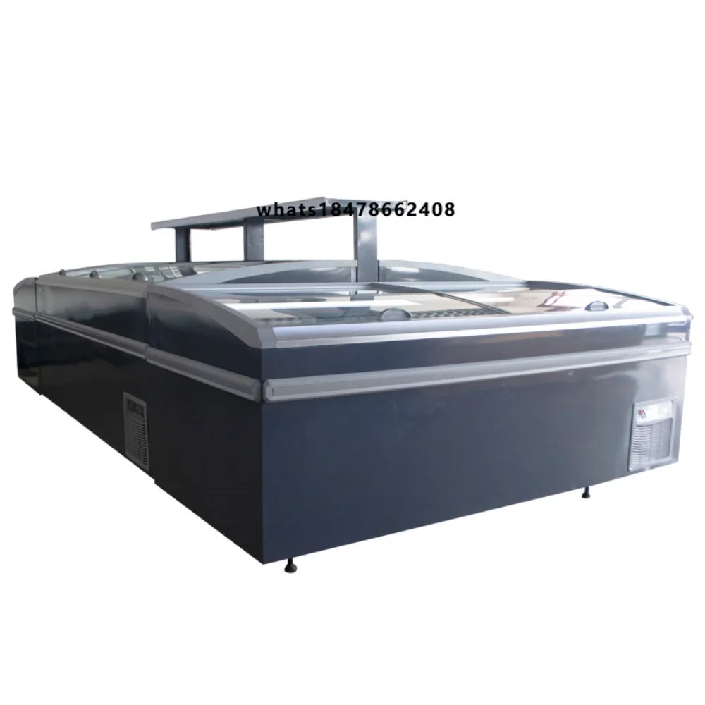 Commercial Frozen Food Cabinet Open Top Combined Deep Island Cabinet Freezer Horizontal Refrigeration Equipment