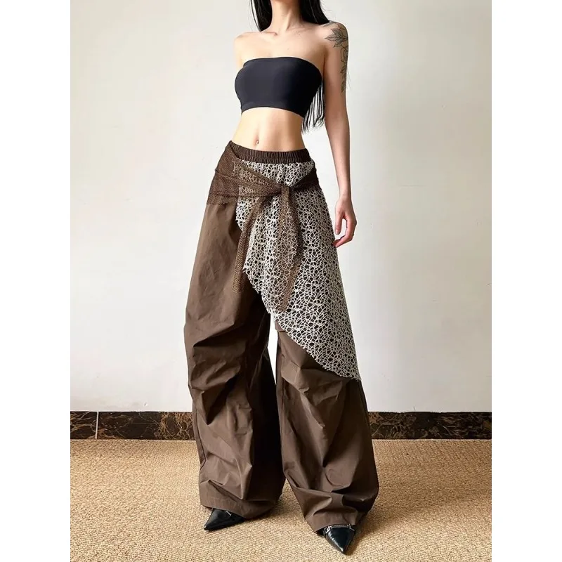 

Women's 2025 Fashion Pants American Stray Cargo Casual Pants Women's Loose and Versatile Wide-leg Trousers