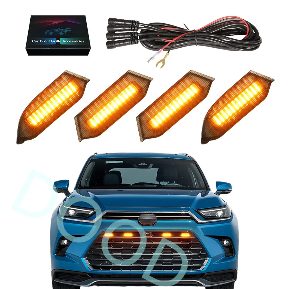 أضواء مصبغة شواء Led مناسبة لـ 2024 2025 2026 تويوتا جراند هايلاندر سباق الشوايات إكسسوارات مضيئة