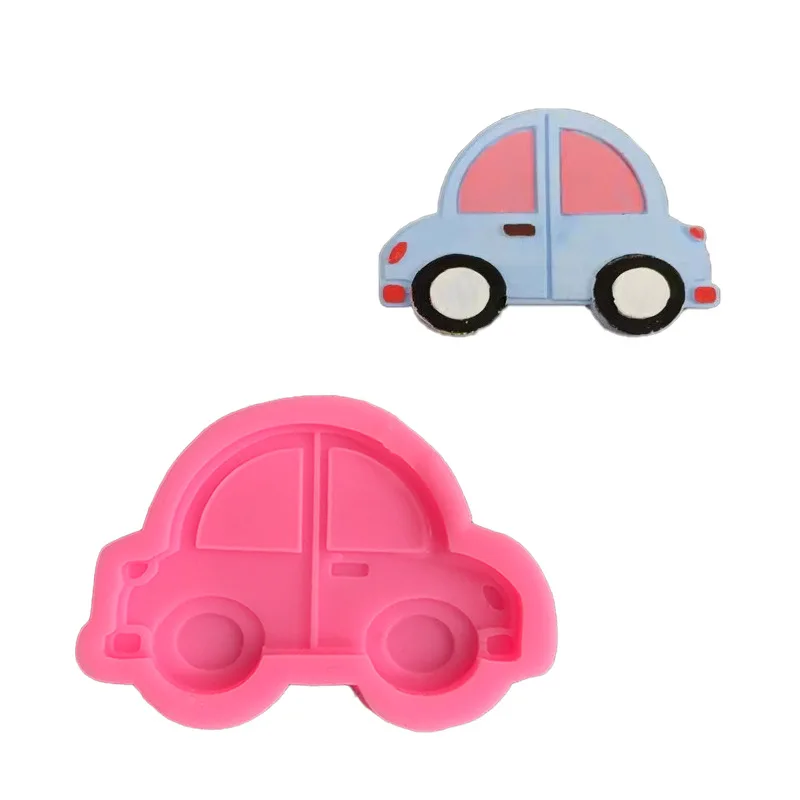 Cartoon car silicone mold DIY chocolate sugar cake baking decoration soft clay tool