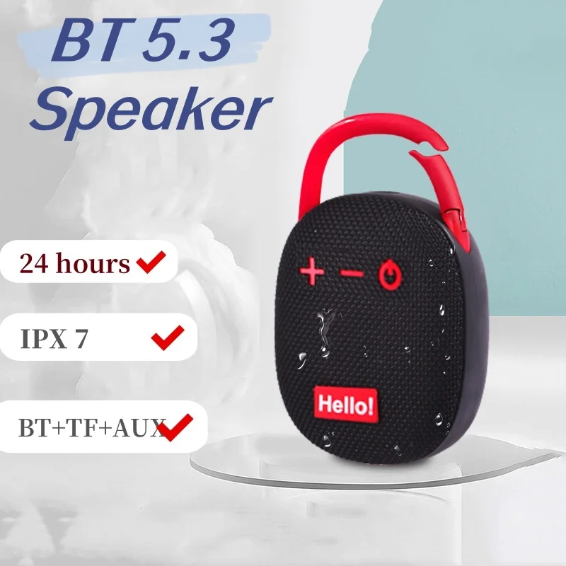 New bluetooth Speaker, BT5.3, Ultra Portable, 24 Hours Playtime, IPX7 , Hi-Res Sound, 20 KHz, TF card & AUX Play, Unique design