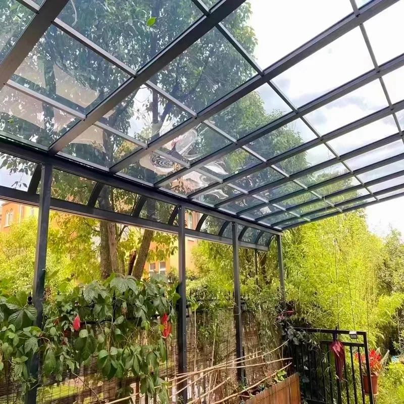 Popular European-style Aluminum Alloy Awnings with Polyester Panel Roofs Manual Operation Luxury Outdoor Patio Use