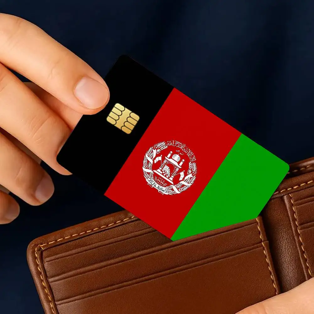 Flag Afghan Afghanistan nation Credit Card Decorative Card Stickers Suitable For Bank Cards Metro Transit Anti-scratch Gift 4PCS view 4