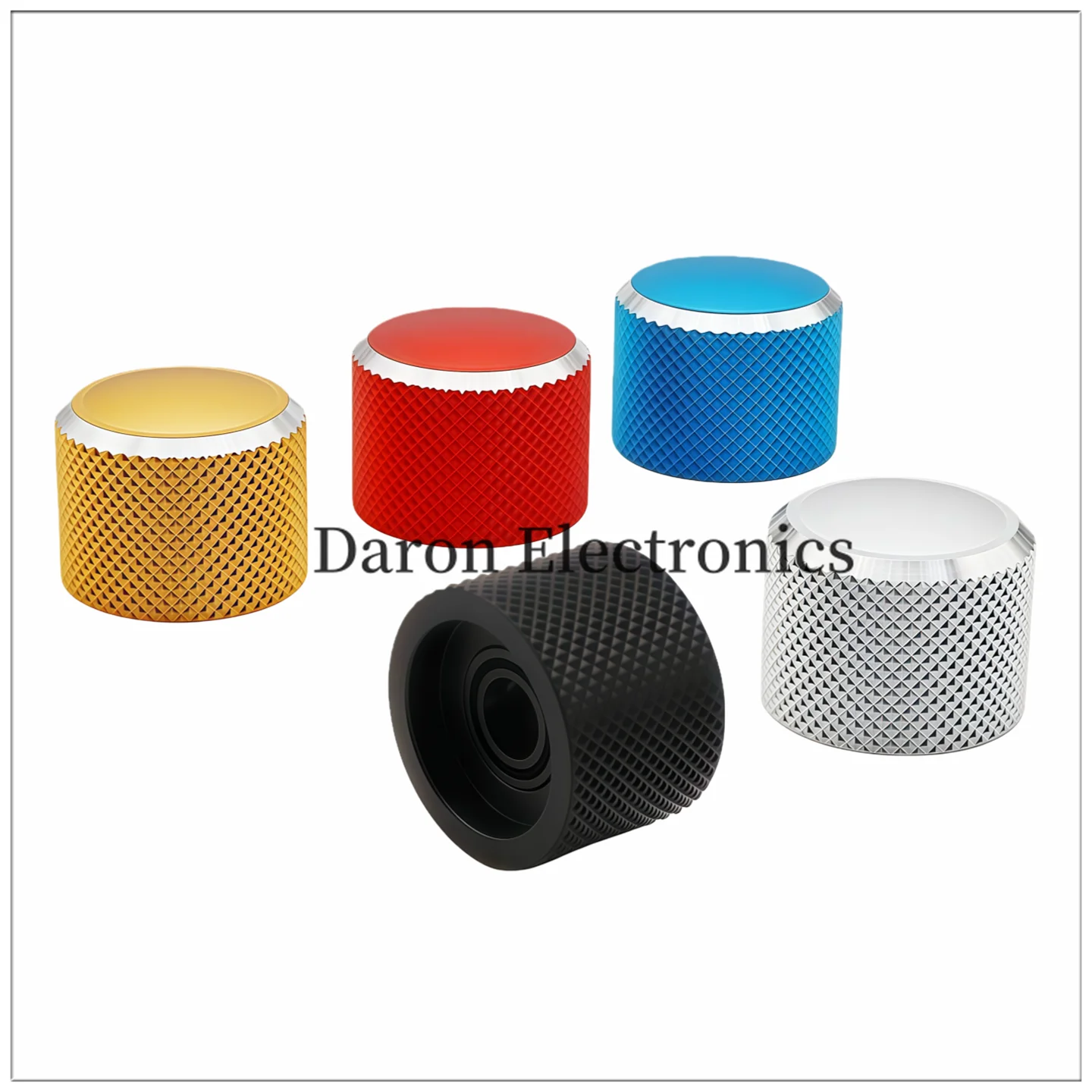 Aluminum alloy knob 21.5*17 with textured shiny edge, with 6mm holes / D holes Rotating adjustment cap