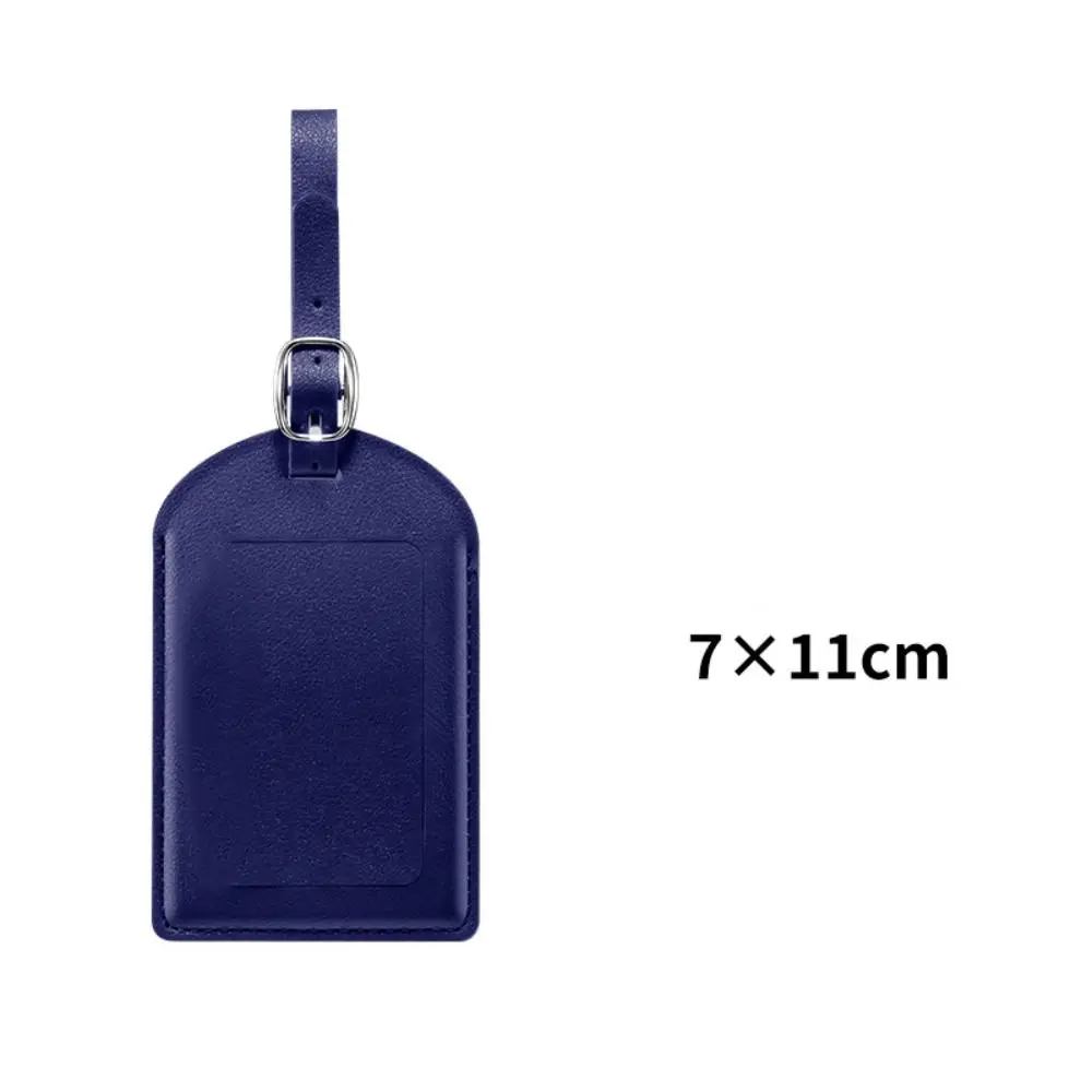 New PU Leather Luggage Tags Durable Anti Loss Suitcase Address Label Creative Baggage Boarding Bag Tag Men