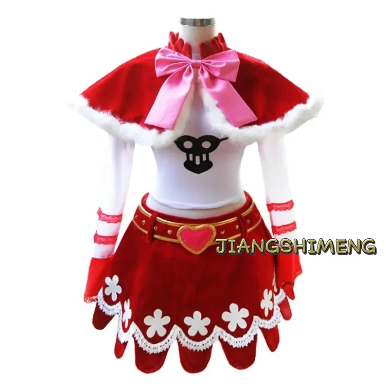 Anime Perona Cosplay Costume Wig Soul Fruit Princess Sexy Woman Shawl Skirt Halloween Red Christmas Clothes Uniform Suit