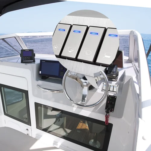 Imagen 2 del producto Panel de interruptor basculante LED impermeable de Metal para coche con salida de 12V Panel de interruptor de carga CC para coche