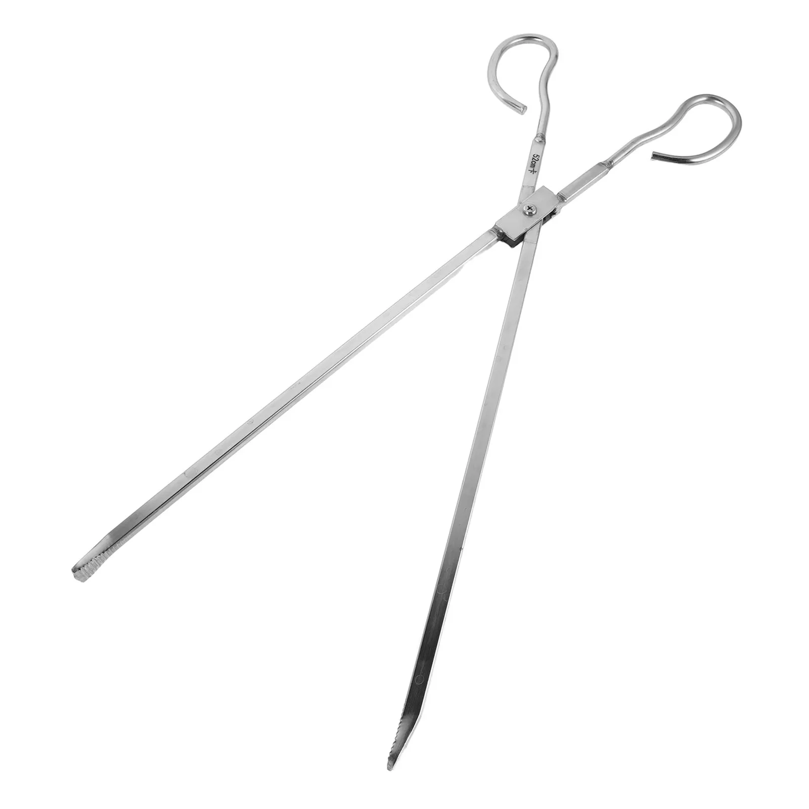 Stainless Steel Fireplace Tongs 20 Inch Heavy-Duty Firewood Grabber for Indoor Outdoor Fire Pit Safe Use
