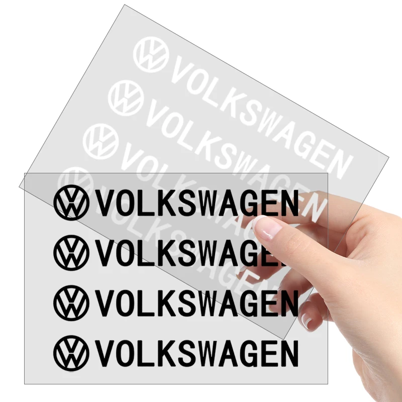 4Pcs Car Door Handle Stickers Tire Rear View Mirror Decals For Volkswagen GTI R-Line Polo T5 Golf Passat Scirocco Beetle Tiguan