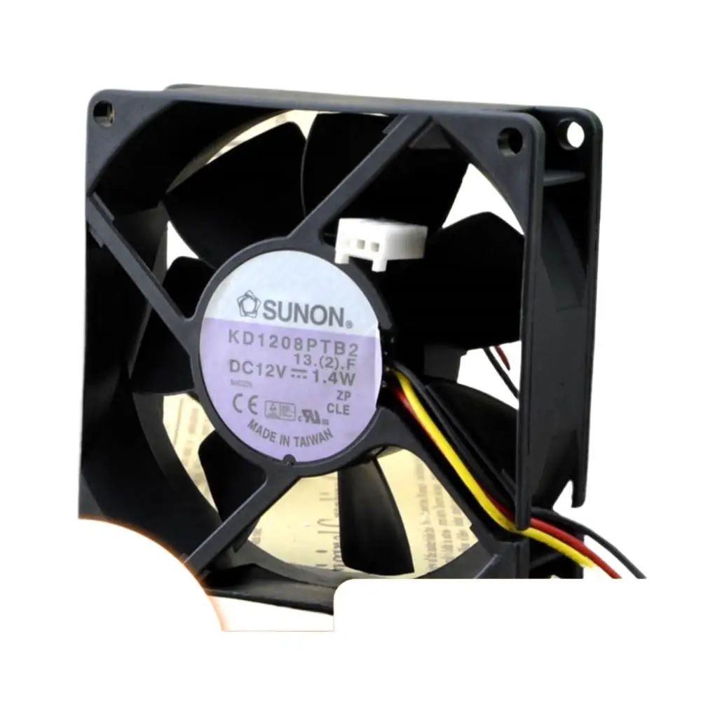 

KD1208PTB2 80mm Case Fan for SUNON 12V 1.4W 80X80X25mm 8CM Chassis Mute 3-Wire Cooling