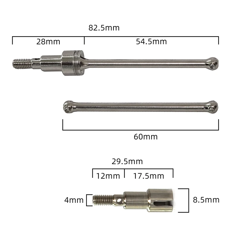 Upgraded metal drive shafts differential shock absorber for SCY 16201 16101 16102 16103 JJRC Q117 RC Car Spare Parts