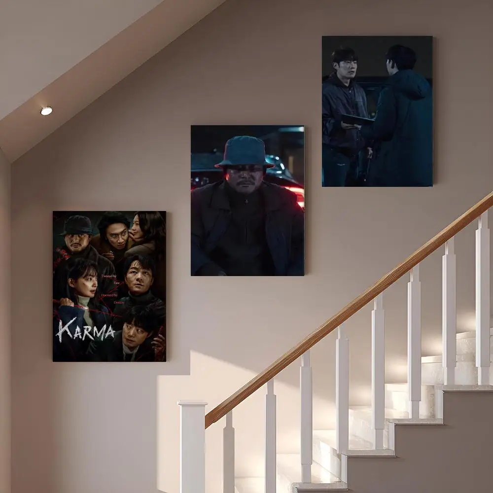 Korean Movie K-Karma Framed Wall Painting Vintage Framed Wall Art Poster Canvas Elegant Home Decor Painting