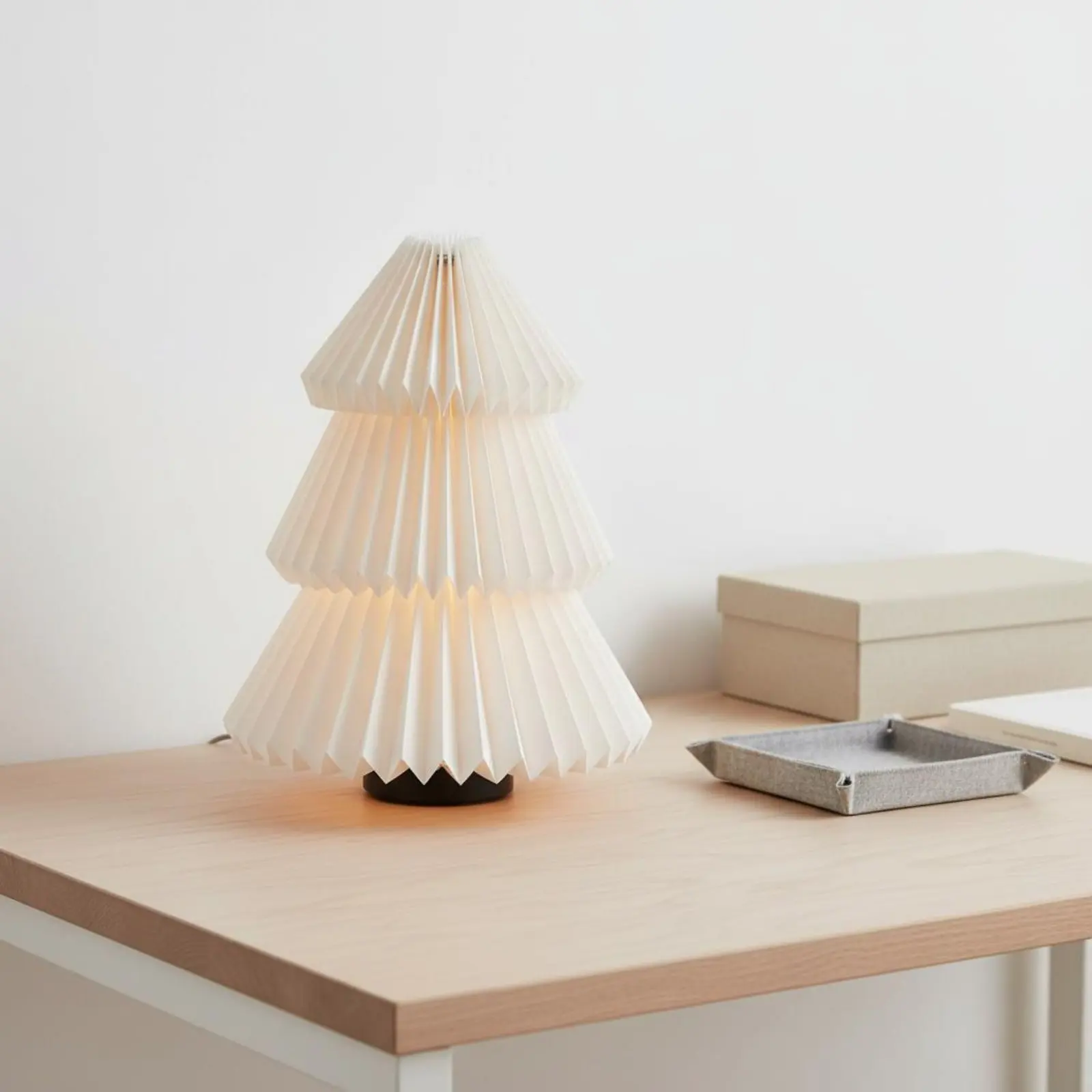 

Christmas Tree Lamp Minimalist Design Foldable Paper Lamp Warm Light Energy Saving for Bedroom