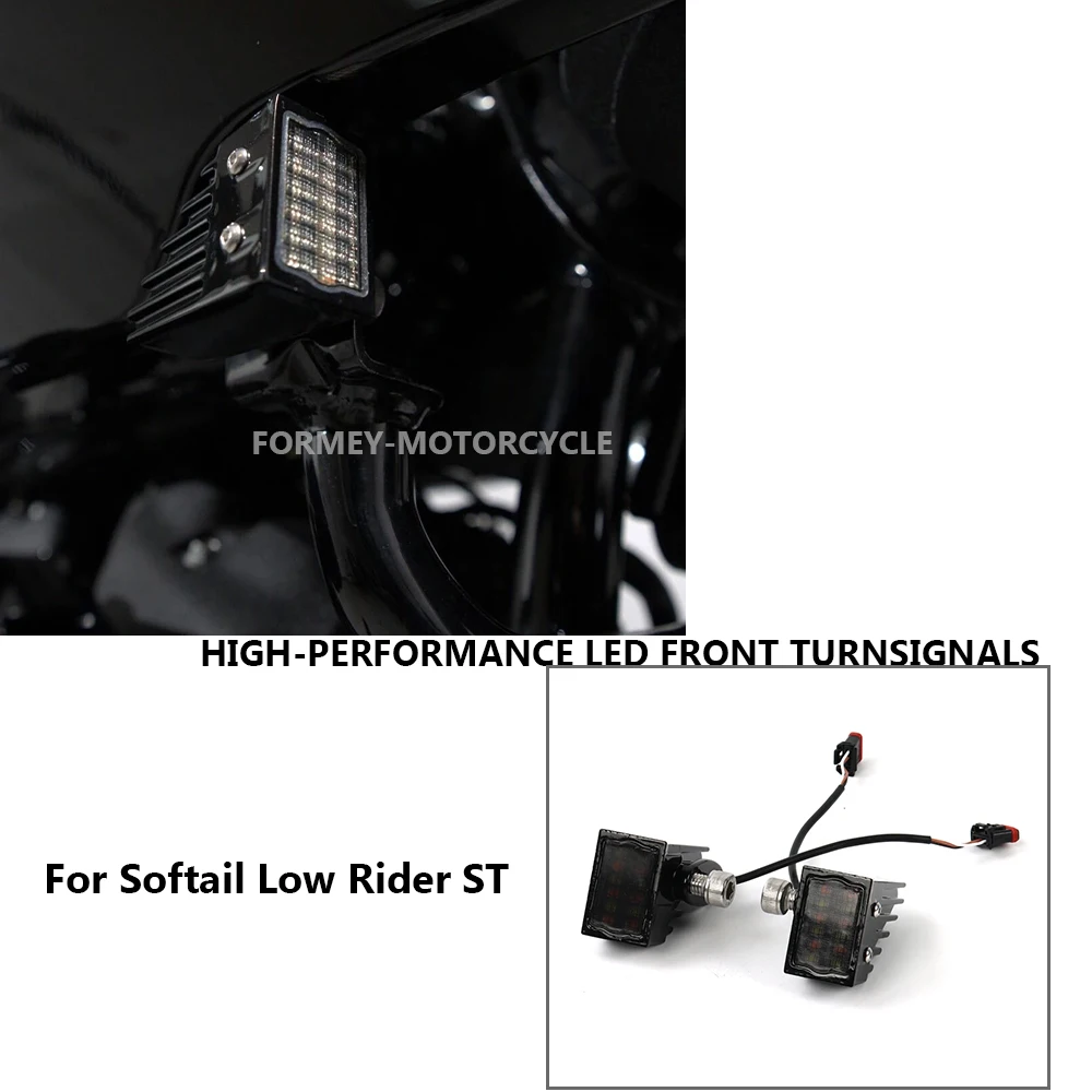 Motorcycle General Purpose LED Fairing Decorative Front Turn Signals Light For Harley Softail LowRider ST El Diablo FXRST FXLRST