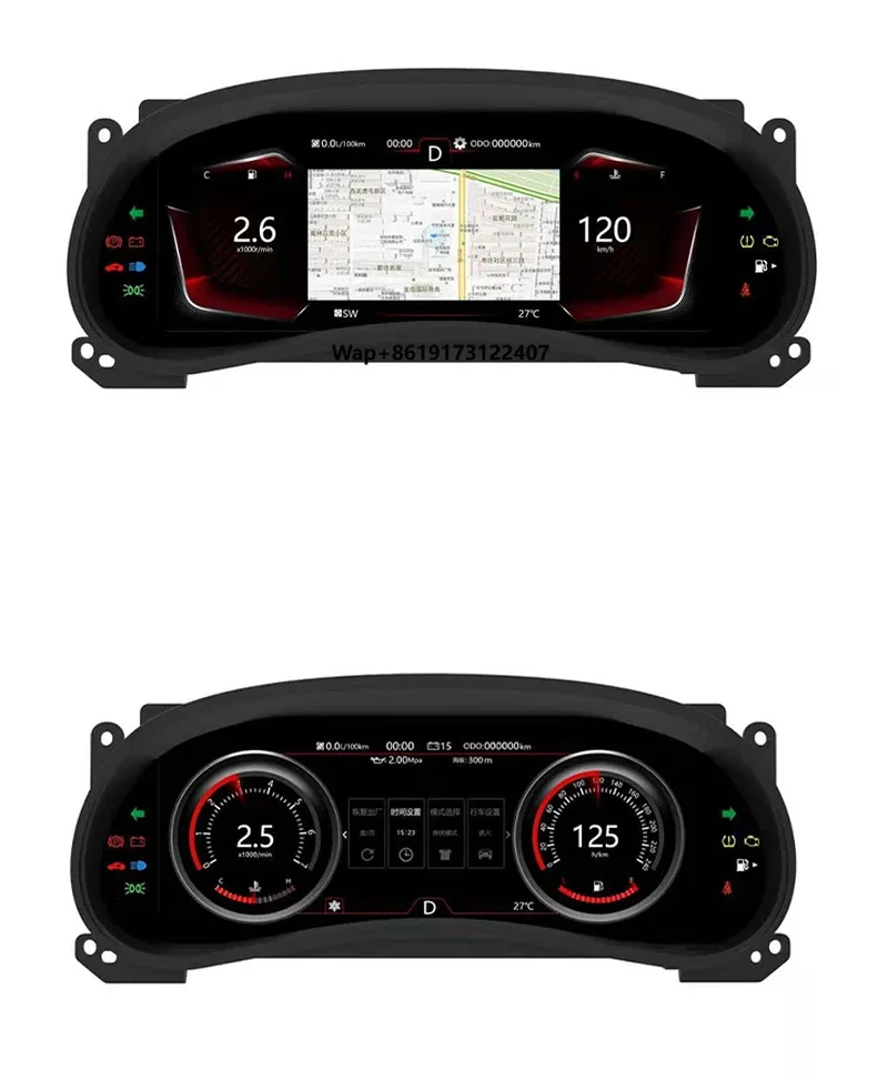 Linux System 12.3 Inch 720p HD LCD Dashboard Screen for Jk Digital Instrument Cluster 2011-2017