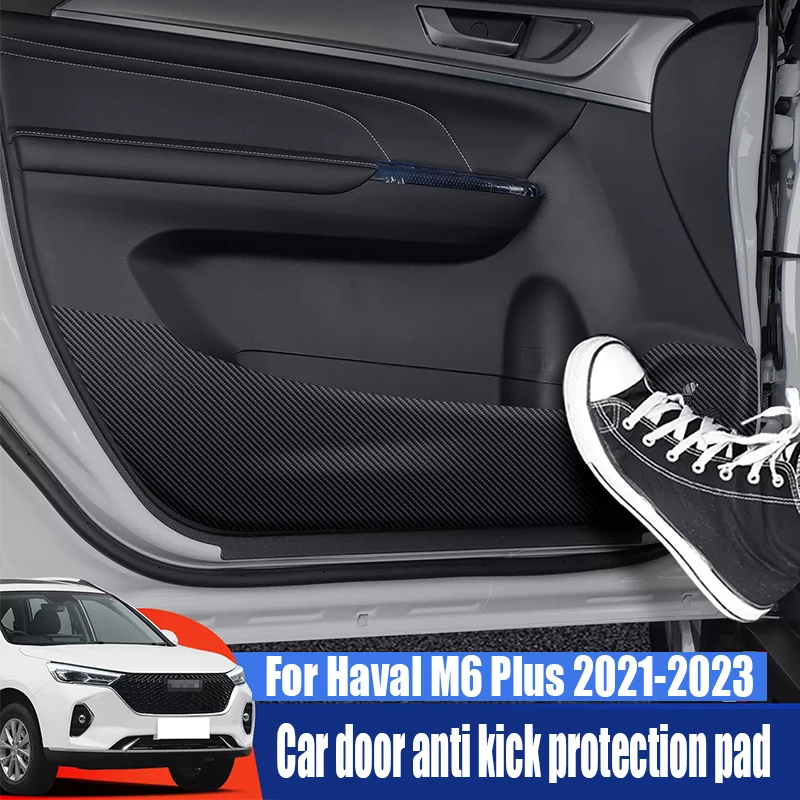 Carbon fiber door anti kick protection sticker For Haval M6 PLUS 2021 2022 2023