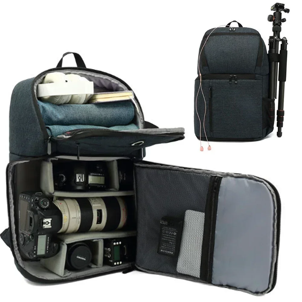 Waterproof DSLR Camera Bag Backpack With Charging Earphone Hole Outdoor Photo Bag