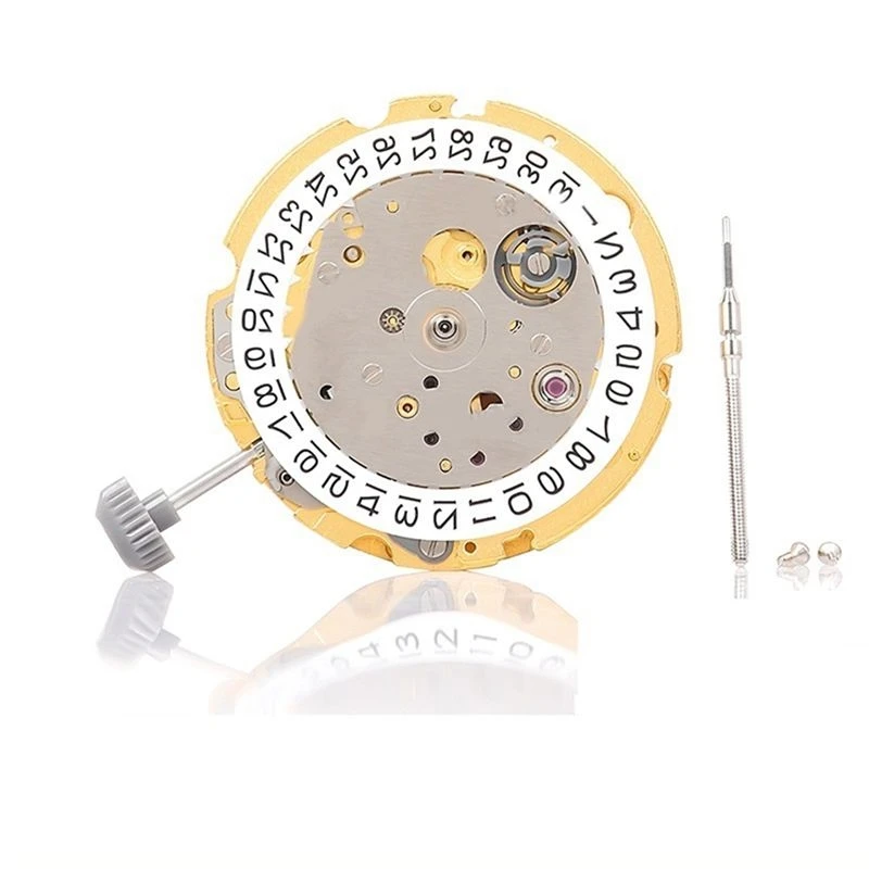 1Set Watch Movement With Handle 8200 Watch Movement 8200 Single Calendar High-Precision Automatic Mechanical Gold