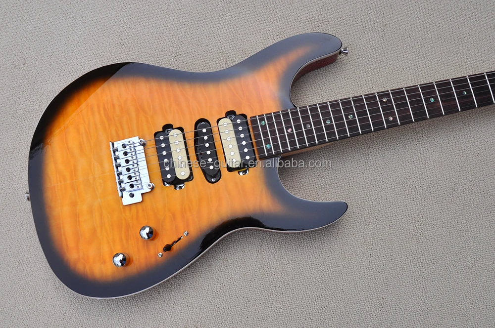 6 Strings Electric Guitar Quilted Maple Veneer Cheap Price Guitar HSH Pickups Guitar