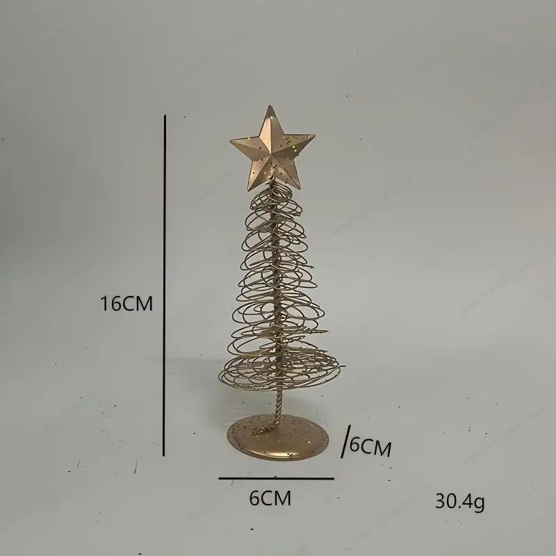 For Creative Pentagram Gold Wire Vintage Christmas Tree Ornament Kitchen Tabletop Ornament