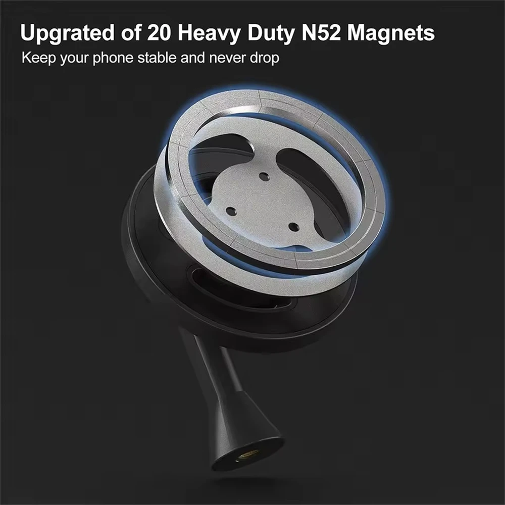 Magnetyczny adapter do statywu z mocowaniem na telefon z otworem 1/4"-20 do MagSafe, kompatybilny z iPhone 16 15 14 13 12 Plus Pro Max Mini Case, do selfie sticka — zdjęcie produktu 3