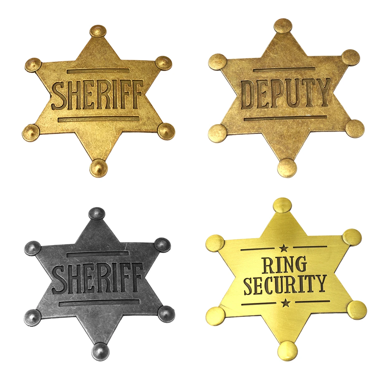 مسدس ستار شريف بروش معدني موضة ملحقات الحفلات التلبيب دبوس حقيبة الظهر شارة للجنسين دبوس هدية الهالوين #1