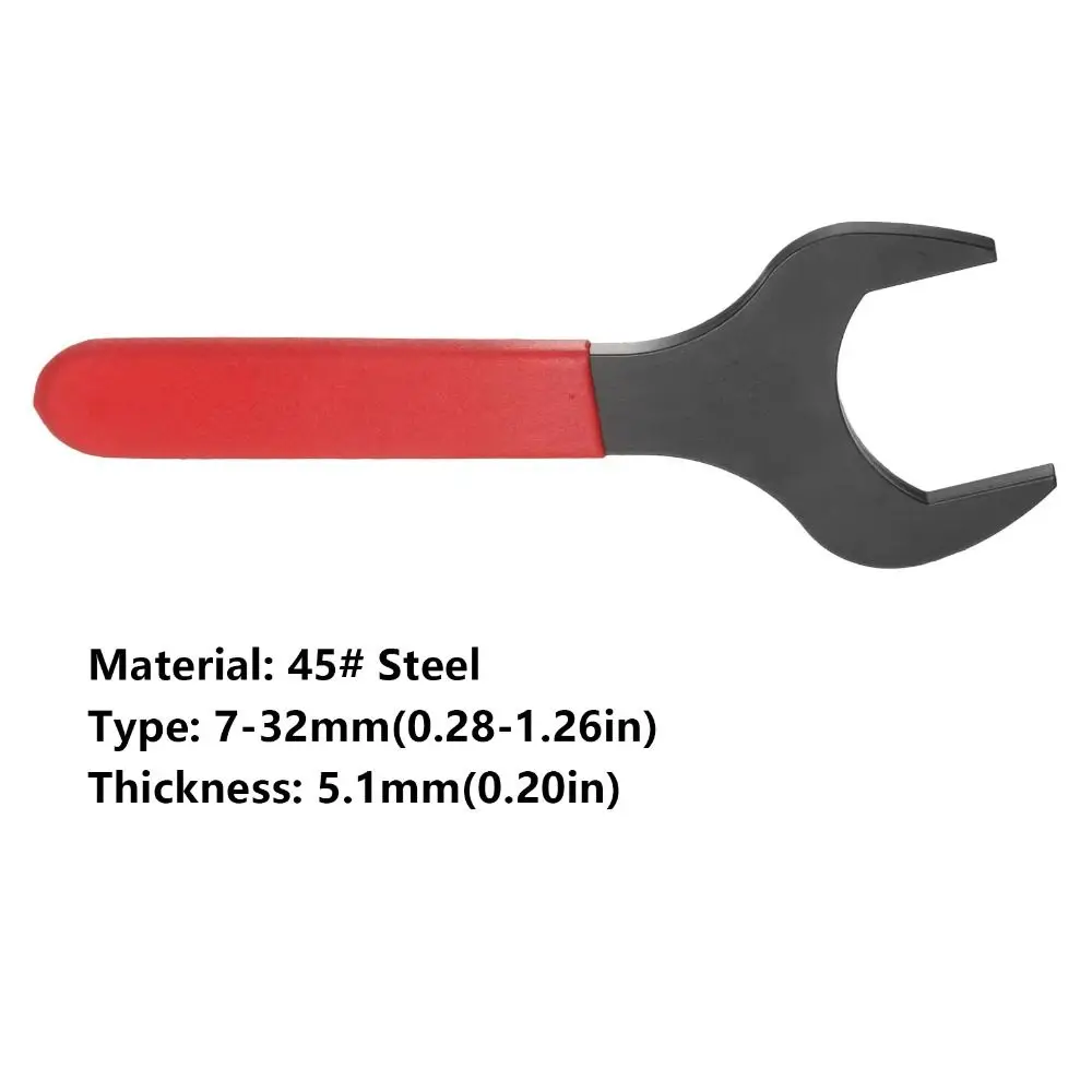 1Pcs Thin Single Open End Wrench 15 Degree Offset Angle 7-32mm Metric U-Shaped Spanner Blackening Flat Head view 6