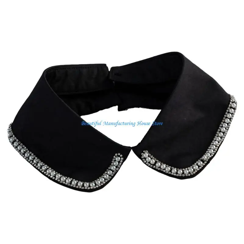 E56A False Laple Shawl for Lady Shawl Collar Decorative Elaborate Graceful Collar