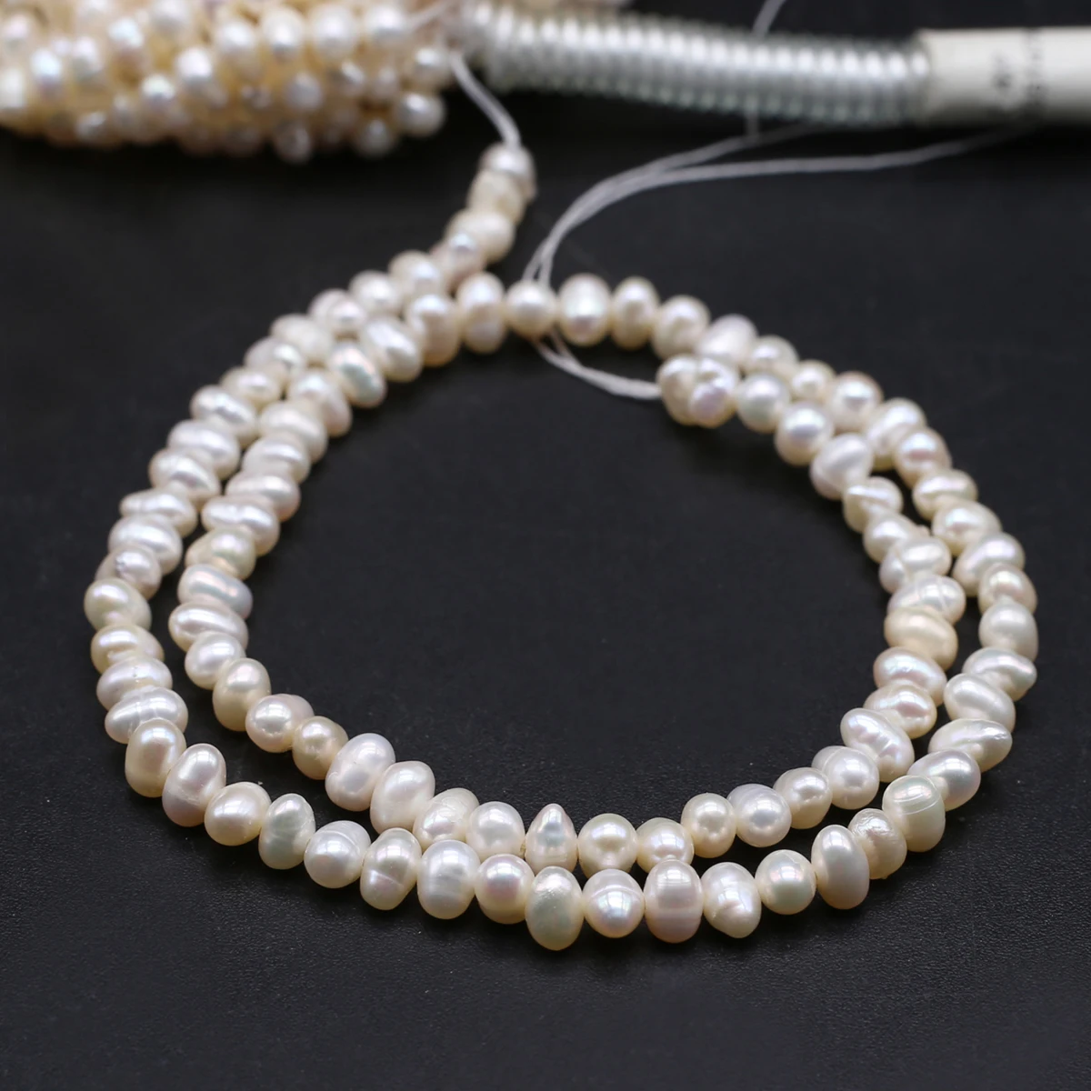 

Natural Freshwater Pearls Bead Round Shape White Pearls Loose Spacer Bead for Making DIY Jewerly Necklace Earrings Accessories