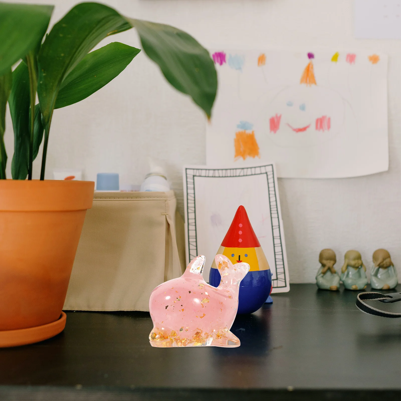 

Dolphin Statue Decor Crystal Resin Material Smooth Finish for Home Office Desktop Living Room Bedroom Coffee Shop Library