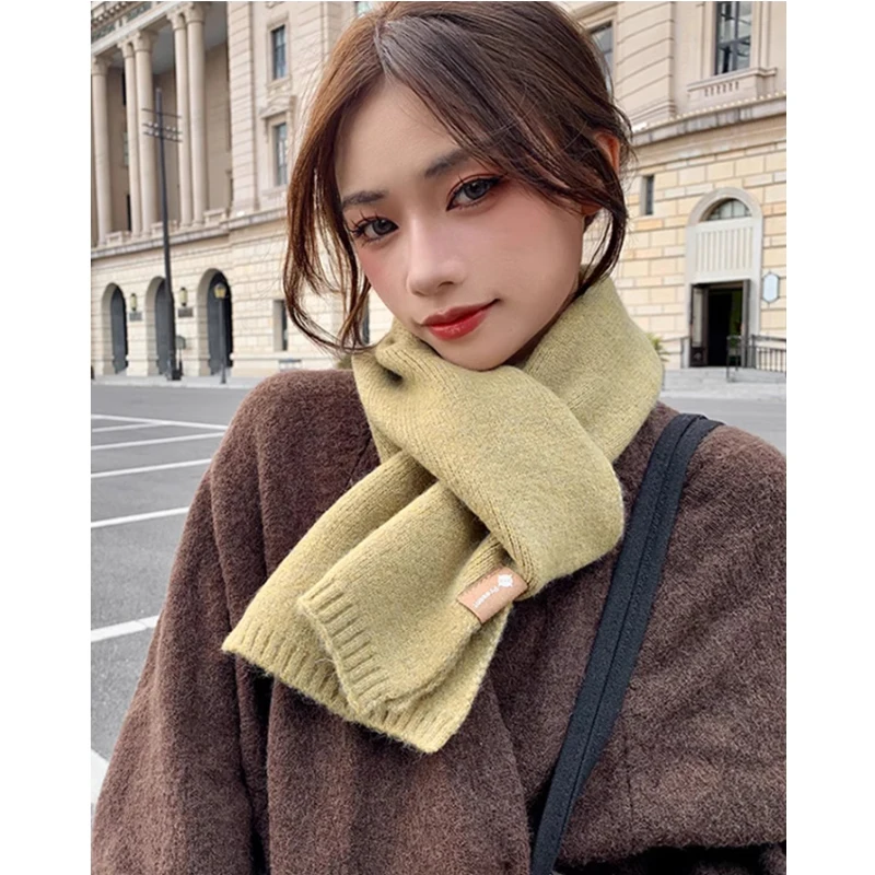 2023 Korea Cashmere Scarf Women\'s Autumn Winter Fashion Popular Knitted Thicke Warm Soft Scarf Office Lady Elegant Female Shawl