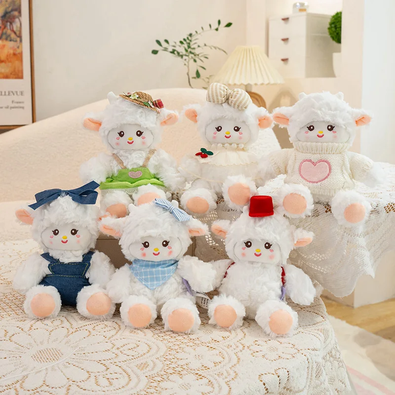 

15 см нежная овечья плюшевая игрушка, мягкая мультяшная ягненок, аниме, плюшевая игрушка, идеальный детский подарок на день рождения, кавайный декор для комнаты