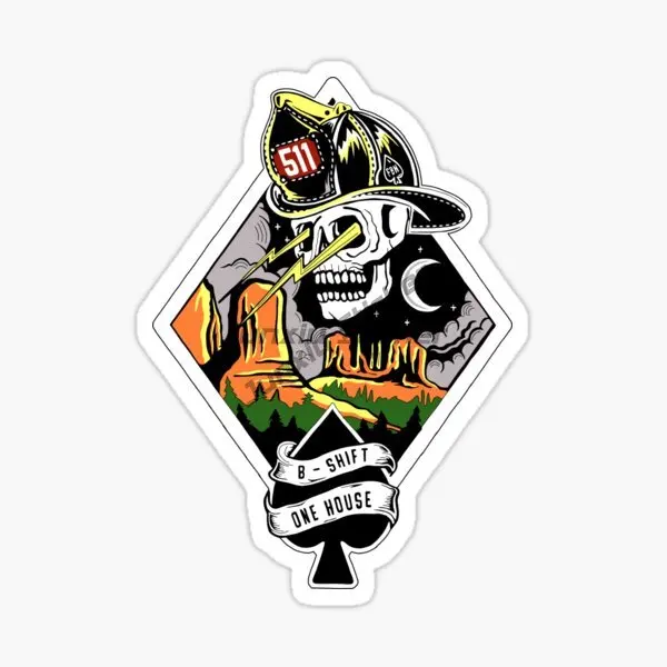 EMT EMS Firefighter Fire Skull Creative Waterproof Sticker for Decorate Motorcycle Laptop Car Van Bumper Wall Truck Off-road