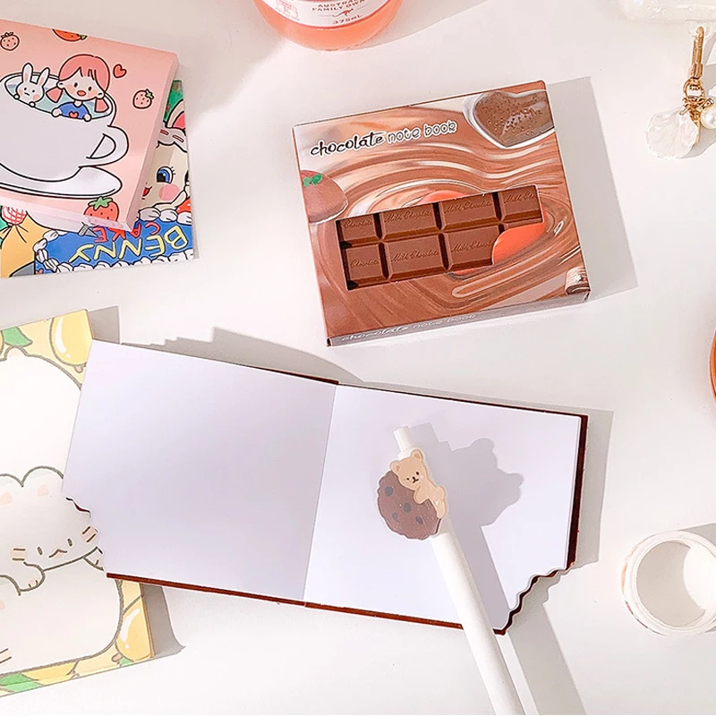 80 Vellen Creatieve Chocolade Vorm Sticky Notes Notebooks Memo Pads Kawaii Mini Leeg Notepad Kind Schoolbenodigdheden Leuke Dingen