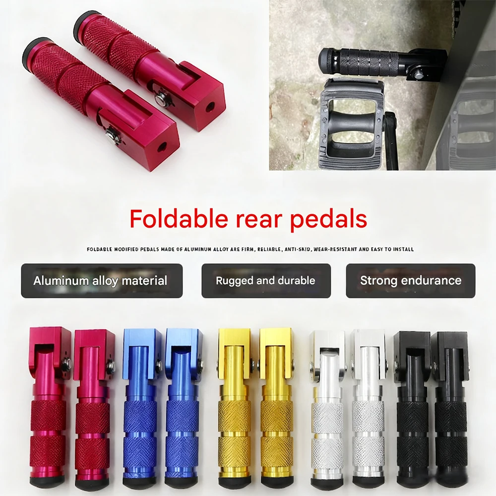Reposapiés Plegables Universales para Motocicletas y Scooters - Reposapiés Sólidos de Alta Calidad Mecanizados por CNC con Superficie Antideslizante Mejorada