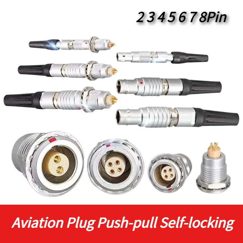 1B EGG FGG Aviation Plug Push-pull Self-locking 00B 0B 2B 3B Remo Compatible Metal Connector 2/3/4/5/6/7/8 Pin Signal Reception