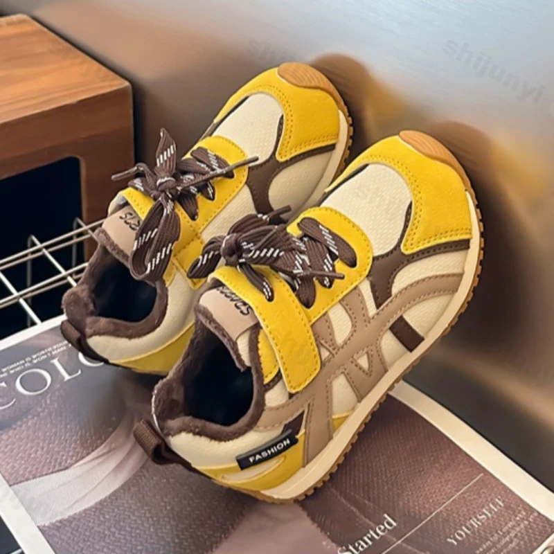 أحذية رياضية للأطفال 2025 شتاء جديد قطيفة دافئة نعل ناعم للأولاد حذاء كاجوال نعل ناعم خفيف الوزن مريح أحذية قطنية للفتيات #3