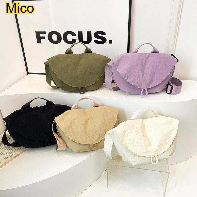Minimalist Nylon Crossbody Bag for Women, Stylish Shoulder Purse, Lightweight Dumpling Bag with Chic Everyday Storage