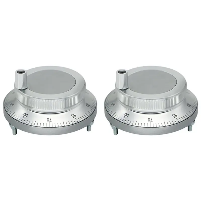 Hot Sale-2X 5V CNC Electronic Handwheel, 6 Terminal 100PPR Manual Pulse Generator Hand Wheel Rotary Knob Encoder With Handle 60M