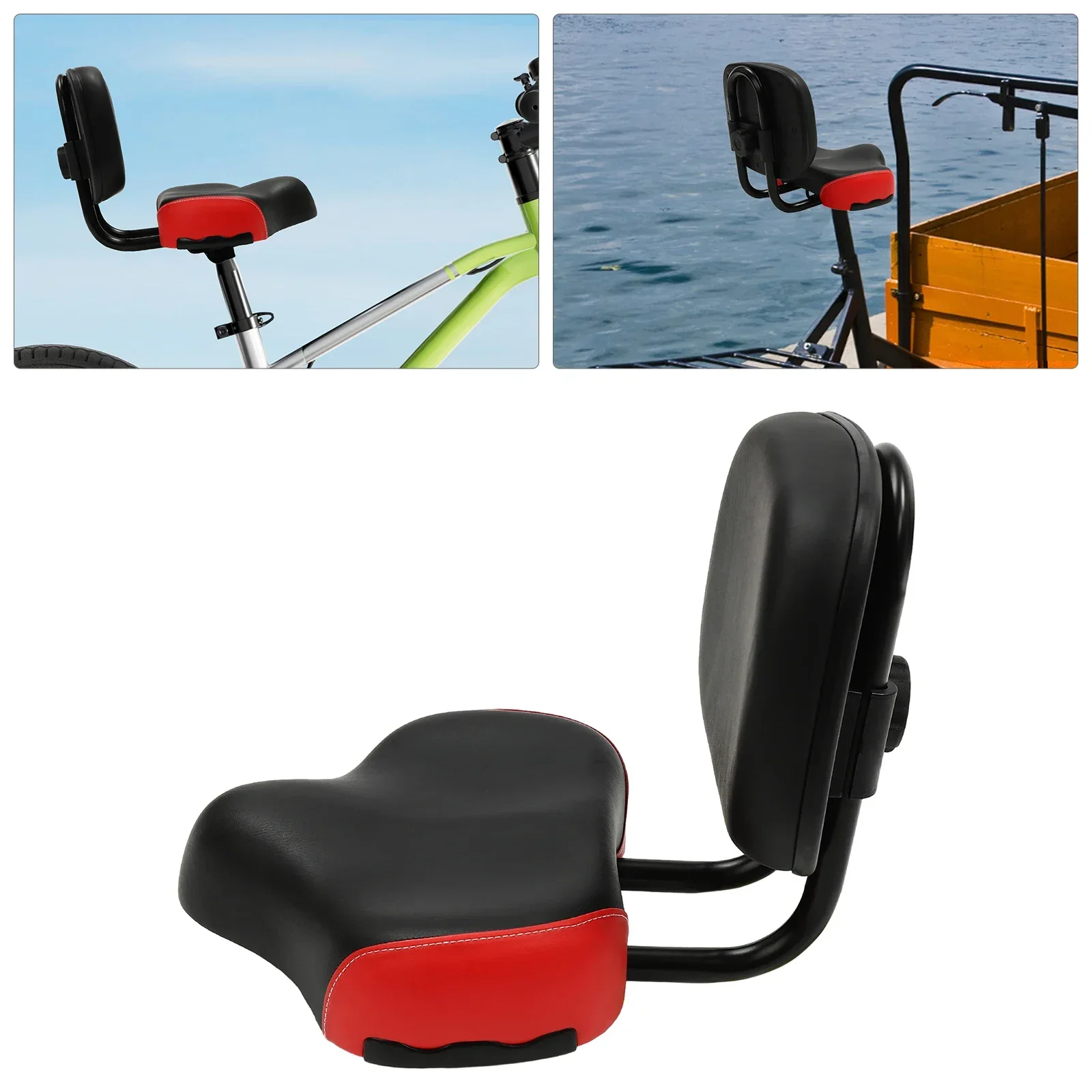 

Tricycle Seats Adjustable Height, Extra Wide Tricycle Saddle Seat with Backrest, Comfortable Replacement Bike Seat Universal