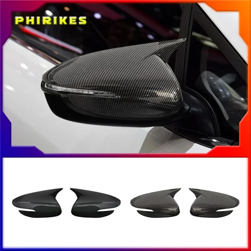 

For Kia Forte K3 2013 2014 2015 2016 2017 2018 Carbon fiber Look Rearview Mirror Cover Wing Door Side Mirror Shell Cap Housing