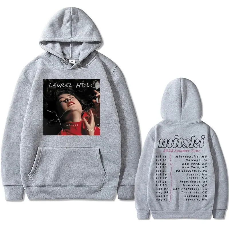 Hot Sale Singer Mitski Laurel Hell Poster Music Album Print Hoodie Men Women Fashion Fleece Cotton Sweatshirt Man Loose Hoodies