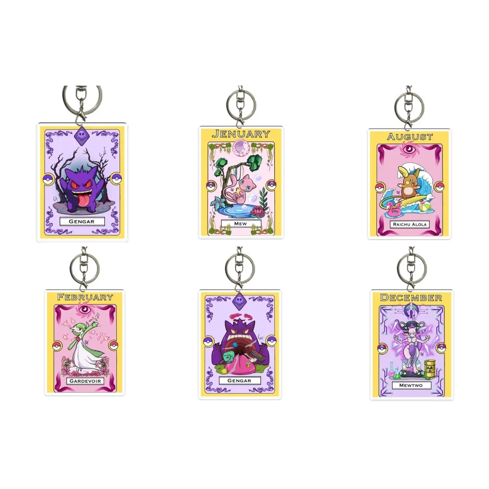 

DIY Pokemon Acrylic Key Chain Decoration Pendant Gengar Mewtwo Charizard Eevee Anime Peripheral Holiday Gift