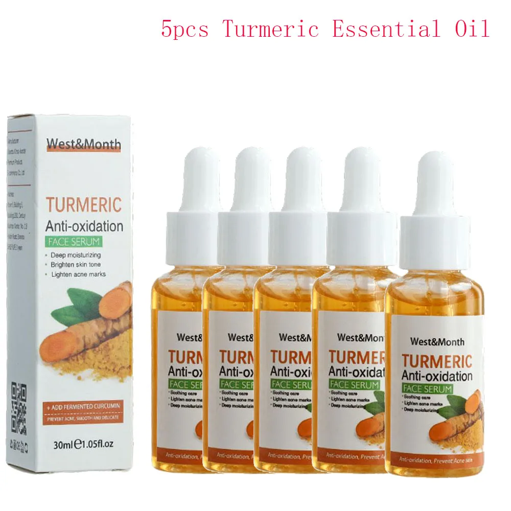 1/5pcs Turmeric Essential Oil Facial Body Massage Moisturizing Diffuser Aromatherapy Face Care Smoothing Nourishing Skin Care