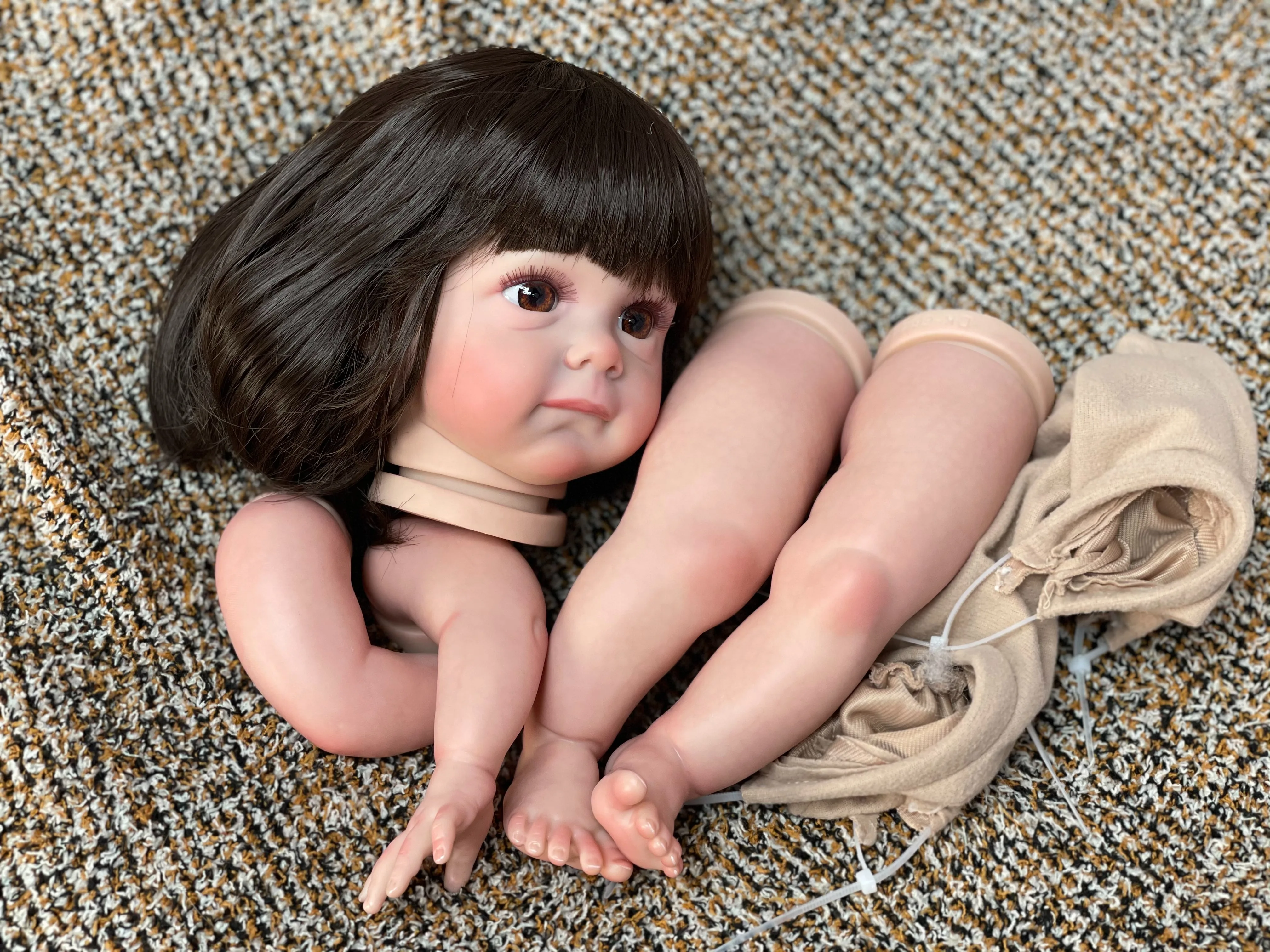 18 Inch Bebe Painted Reborn Doll kits Handmade Unfinished  Maggie Reborn Doll With Hair