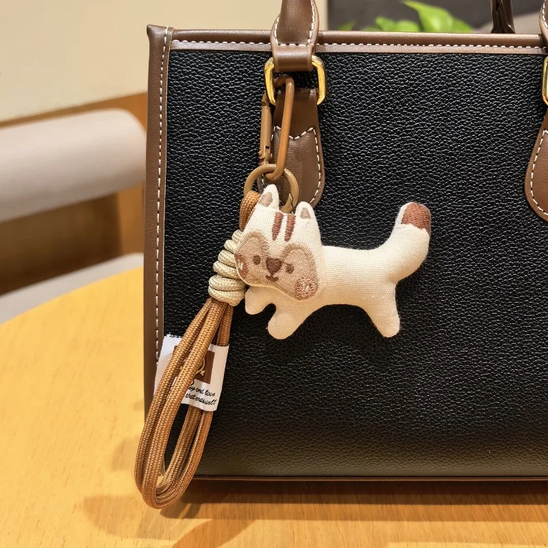 Stuffed Fabric Squirrel Handmade Soft Plush Keychain Bag Charm Cartoon Small Premium Quality Cute Pendant for Purse Backpack