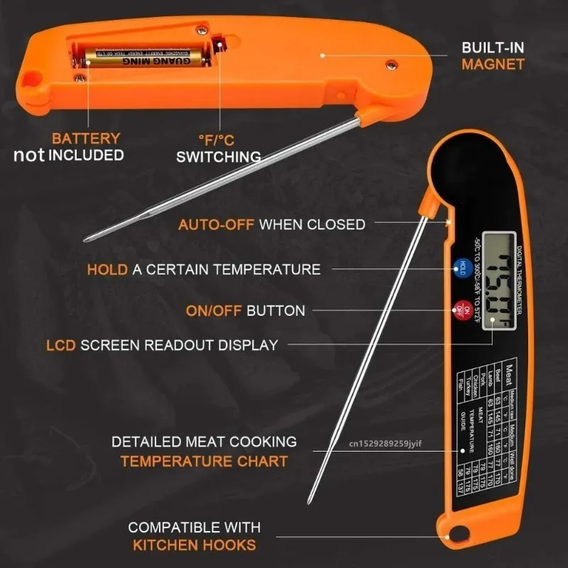 1pcs Digital Kitchen Food Thermometer For Meat Water Milk Cooking Probe BBQ Electronic Oven Thermometer Kitchen Tools